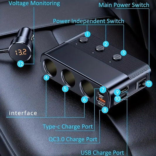 7 In 1 Car Charger Splitter